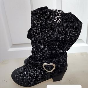 Black sparkle boots